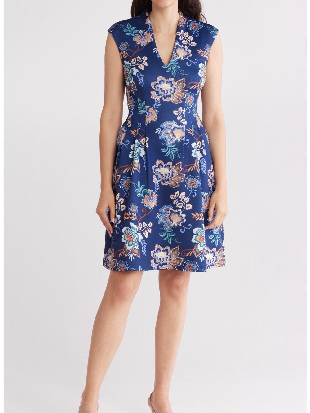 NWT Vince Camuto Floral Scuba Knit Fit & Flare Dress